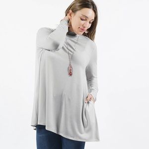 Plus size mock neck top